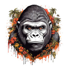 Gorillas Animal Illustration for creative printing
