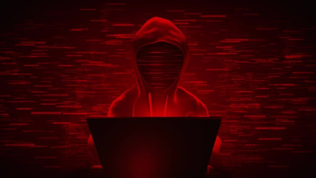 4K Hacker in hoodie fraud and cryptocurrency bitcoin. Cybersecurity data protection social network Data thief, internet fraud, darknet cyber security. Encrypted fast programming security hacking code
