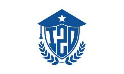 IZO three letter iconic academic logo design vector template. monogram, abstract, school, college, university, graduation cap symbol logo, shield, model, institute, educational, coaching canter, tech