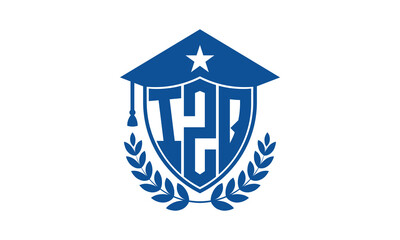 IZQ three letter iconic academic logo design vector template. monogram, abstract, school, college, university, graduation cap symbol logo, shield, model, institute, educational, coaching canter, tech