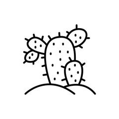Cactus outline icons, minimalist vector illustration ,simple transparent graphic element .Isolated on white background