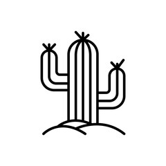 Cactus outline icons, minimalist vector illustration ,simple transparent graphic element .Isolated on white background