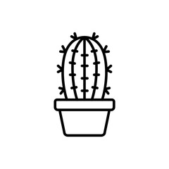 Fototapeta na wymiar Cactus outline icons, minimalist vector illustration ,simple transparent graphic element .Isolated on white background