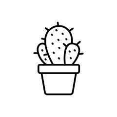Cactus outline icons, minimalist vector illustration ,simple transparent graphic element .Isolated on white background