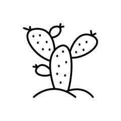 Cactus outline icons, minimalist vector illustration ,simple transparent graphic element .Isolated on white background