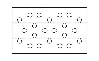 Jigsaw puzzle piece outline icon