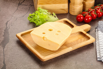 Gourmet Maasdam cheese with hole