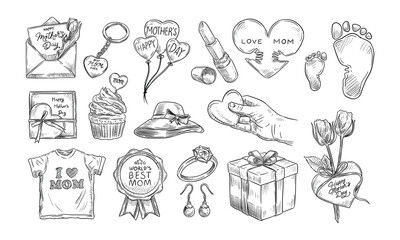 happy mother day handdrawn collection