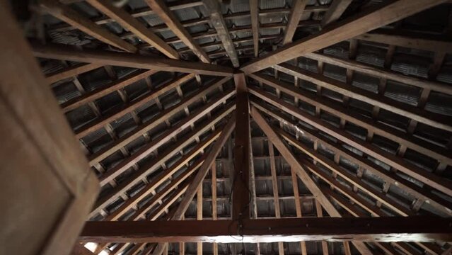 wooden roof in traditional Javanese style