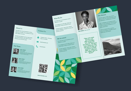 Green Leaves TriFold Brochure Template
