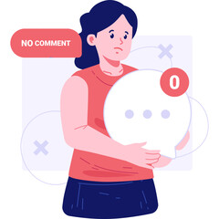 No Comment Character Illustration