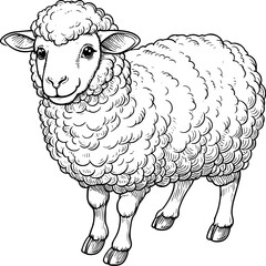 Coloring page Animals Cartoon clipart for kids illustration book