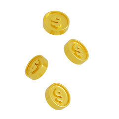 Gold coin icon 3d