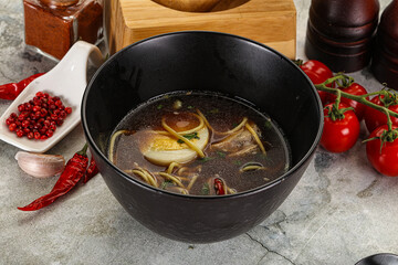 Japanese Miso soup with chicken