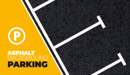 Parking zone line. Asphalt texture background. Black tarmac surface with car park lot vector sign and top view of carpark or garage with vehicle parking diagram, urban travel, transportation backdrop