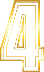 Gold outline number 4