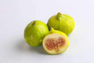 Ripe sweet juicy green fig heap