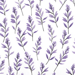 Minimalist Lavender pattern with a white background