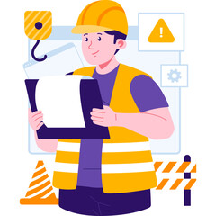 Under Construction Character Illustration