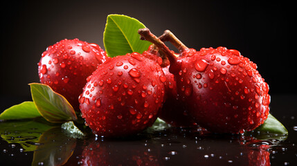 Contrasting cherry colors a gentle bokeh background creating a captivating narrative effect