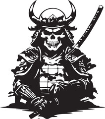Skull  samurai illustration design