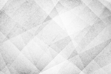 modern abstract black and white background design with layers of textured white transparent material in triangle diamond and squares shapes in random geometric pattern - obrazy, fototapety, plakaty