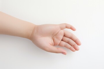 Hand of a child isolated on white background, clipping path included, AI Generated
