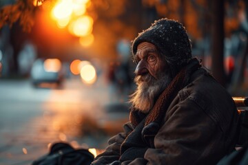 Fototapeta premium Homelessness issue backrgound 