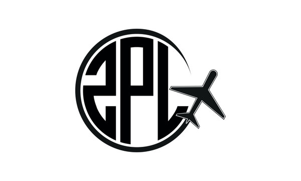 ZPL three initial letter circle tour & travel agency logo design vector template. hajj Umrah agency, abstract, wordmark, business, monogram, minimalist, brand, company, flat, tourism agency, tourist
