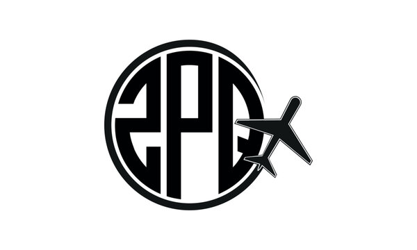 ZPQ three initial letter circle tour & travel agency logo design vector template. hajj Umrah agency, abstract, wordmark, business, monogram, minimalist, brand, company, flat, tourism agency, tourist