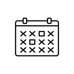 Calendar outline icons, minimalist vector illustration ,simple transparent graphic element .Isolated on white background