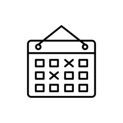 Calendar outline icons, minimalist vector illustration ,simple transparent graphic element .Isolated on white background