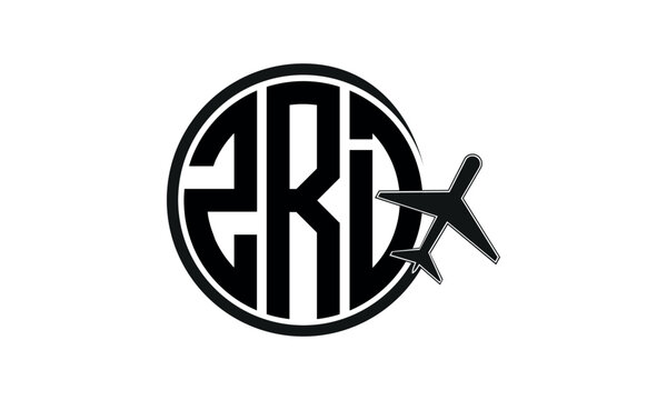 ZRD three initial letter circle tour & travel agency logo design vector template. hajj Umrah agency, abstract, wordmark, business, monogram, minimalist, brand, company, flat, tourism agency, tourist