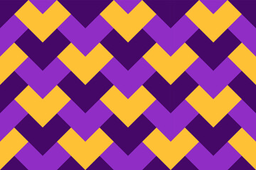 Mardi Gras Carnival Seamless Geometric Pattern. Purple and Yellow Festive Vector Abstract Background.