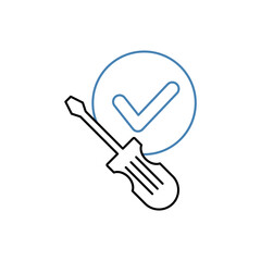 fix concept line icon. Simple element illustration. fix concept outline symbol design.