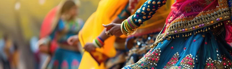 Fototapeten Indian folk dance background. Banner © kramynina