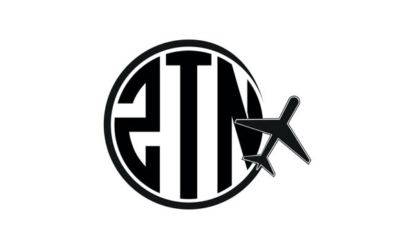 ZTN three initial letter circle tour & travel agency logo design vector template. hajj Umrah agency, abstract, wordmark, business, monogram, minimalist, brand, company, flat, tourism agency, tourist