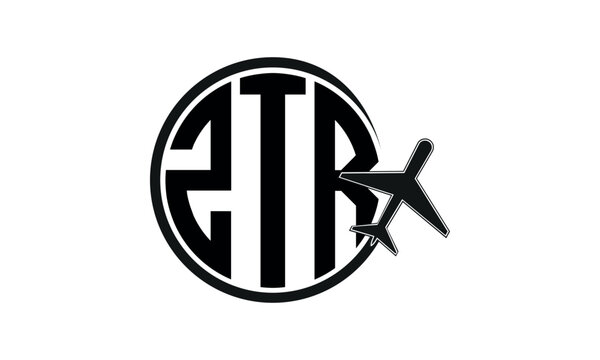 ZTR three initial letter circle tour & travel agency logo design vector template. hajj Umrah agency, abstract, wordmark, business, monogram, minimalist, brand, company, flat, tourism agency, tourist