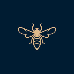 Bee Shape in Gold, Silver, Black - Vector Silhouette