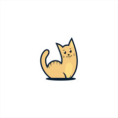 a cute cat illustration logo