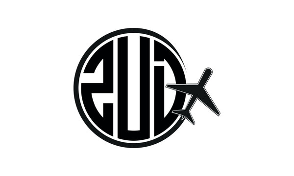 ZUD three initial letter circle tour & travel agency logo design vector template. hajj Umrah agency, abstract, wordmark, business, monogram, minimalist, brand, company, flat, tourism agency, tourist