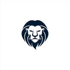 Abstract Lion Head Logo Design on white Background