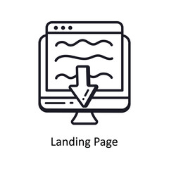 Landing Page vector  outline doodle Design illustration. Symbol on White background EPS 10 File 