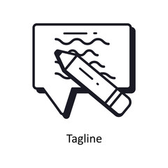 Tagline vector  outline doodle Design illustration. Symbol on White background EPS 10 File 