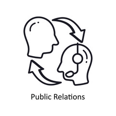 Public relations vector  outline doodle Design illustration. Symbol on White background EPS 10 File 