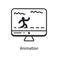 Animation vector  outline doodle Design illustration. Symbol on White background EPS 10 File 