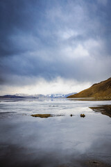 Winter Scene: Frozen Lake Tso Moriri, Ladakh, India
