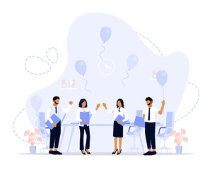Fototapeta na wymiar Employee celebration concept illustration