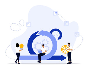 Scrum method concept illustration