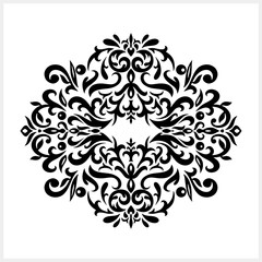 Vintage element isolated. Damask pattern. Engraving stencil Vector stock illustration. EPS 10